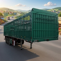 Semi-remorque JINFENG 60 tonnes, 3 essieux, 15 m, à double pont, en acier, à ridelles hautes, automatique, pour le transport de bétail et d'animaux