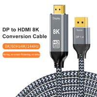 Malla Trenzada para Cable Adaptador HDMI 8K/60Hz 1,4 Papel de Aluminio Cobre sin Oxígeno PVC para Cable HDMI para Monitor TV