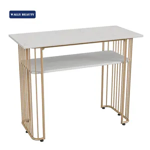 Wallybeauty-muebles de metal para salón de <span class=keywords><strong>manicura</strong></span>, mesas de belleza de mármol, <span class=keywords><strong>mesa</strong></span> <span class=keywords><strong>pequeña</strong></span> para uñas - Product Image 1
