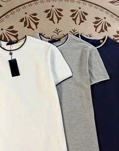 T-shirt décontracté à col rond en coton 100% (260g) brodé et tricoté uni pour hommes, avec motif, pour ODM/OEM - Product Image 3