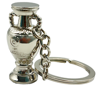 Porte-clés de Coupe du Monde de Football de Luxe en Alliage de Zinc, Conception 3D Personnalisée, Logo Gravé, Couleur Argent, Durable, Léger, avec Mousqueton