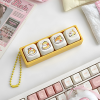 Custom LOGO Cat Love Heart Shape Sublimation PBT Keycap Fidget Keychain Keycap Keyboard Accessories LOW MOQ Wholesale
