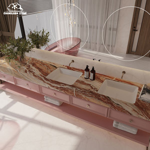 Nhà Máy Nhà cung cấp của giá rẻ calacatta Đỏ Nhân Tạo Lớn sàn nhà bếp bàn trong nhà 93% tự nhiên thạch anh 3D mô hình thiết kế - Product Image 6