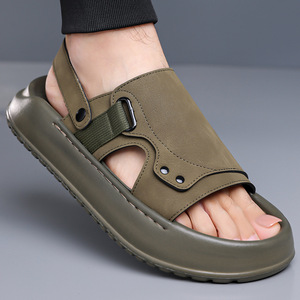 Men's Open Toe Casual Slides Pu Upper EVA Outsole Cushioned Summer <b>Sandals</b> - Product Image 1