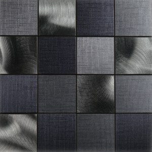 Piccoli mattoni quadrati utilizzati come piastrelle da parete per la parete di fondo, con piastrelle di mosaico in alluminio per soggiorno, sala - Product Image 1