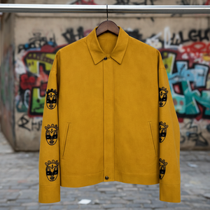 High Quality Men's Embroidered Tribal Mask Jacket Soft Suede-Like Fabric Casual Bomber Jacket for Men's Fashion & Bulk Orders - Product Image 3