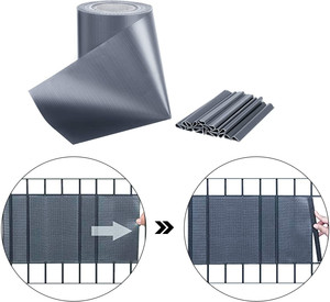 Anti-UV coloré 450gsm 19cm * 35m avec 20clips PVC bande écran clôture ruban pour clôture de jardin - Product Image 5