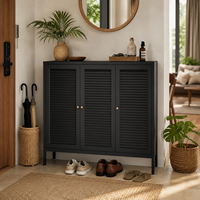 Armoire de rangement moderne et minimaliste en acier durable avec portes à persiennes, facile à assembler, organisateur de chaussures pour couloir, chambre, salon, mur