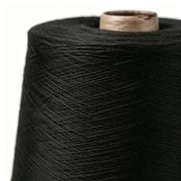 21S Black High Tenacity Raw 100% Polyester Ring Spun Yarn for Socks and Sewing Qianshou Brand