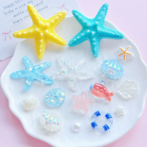 Breloques en résine à dos plat Zili, thème océan, étoiles de dessin animé, bijoux, ornements pour cheveux, pendentif pour bagages, chaîne de téléphone, décoration de chaussures DIY - Product Image 1