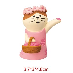 Figurine de chat en résine Sakura Cherry Blossom Zakka, statue miniature japonaise pour la décoration de table, de voiture ou de maison, peinte à la main, cadeau de mariage - Product Image 5