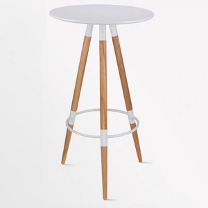 Vente en gros au prix d'usine Petite table de comptoir de cuisine ronde en bois MDF moderne Table de bar haute Woond avec pieds en bois - Product Image 3