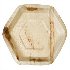 25 cm Eco-Friendly <b>Disposable</b> Palm Leaf Hexagon <b>Plate</b> - Product Image 1