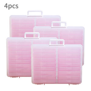 Merryart 4pcs Collapsible Portable photo and craft storage box plastic cube storage keeper box storage organization