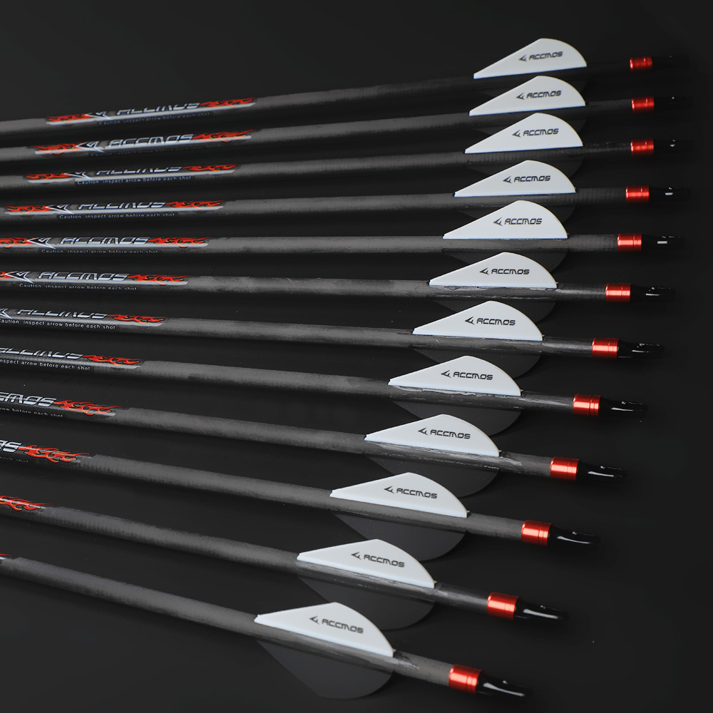 6 pièces tir à l'arc flèches en carbone ID6.2mm colonne