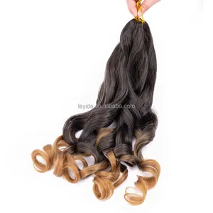 24Inch Loose Wave Bouncy Crochet Hair Pre Stretched 150g Highlight Yaki French Curl Braiding Hair For Black Women Hair Extension