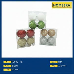 Haute qualité 10cm diamètre couleur assortie mousse boules de noël forme de cercle pour décor personnalisé Pack 2 gros 72 boîtes/Carton - Product Image 1