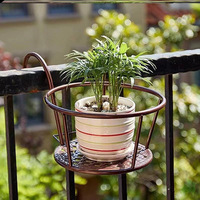 Panier suspendu en fer forgé vert pour balcon intérieur/extérieur, support de pot de fleurs pour plantes succulentes, vente en gros, style européen