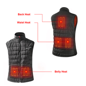 Chaleco informal de invierno para hombres y mujeres con batería USB de 5V a prueba de viento y cierre de cremallera excelente desgaste exterior - Product Image 1