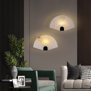 Lámpara de pared de mármol con fuente de luz LED de 220V para sala de estar, dormitorio, entrada, diseño minimalista - Product Image 1