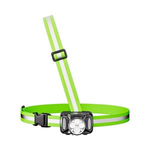 Extérieur 90 °   <span class=keywords><strong>Lampe</strong></span> de poitrine rotative avec sangles réfléchissantes, alimentée par USB, faisceau réglable, lumière de sécurité pour la course à pied de nuit - Product Image 5