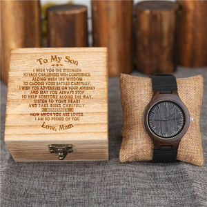 Orologio da Uomo di Lusso con Movimento al Quarzo MIYOTA, Stile Antico, Cinturino in Legno di Ebano e Pelle, Consegna Diretta - Product Image 5