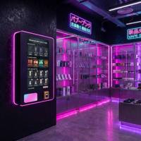 Distributeur automatique de boissons et de snacks noir, entièrement automatique, économique et populaire, pour le commerce en Allemagne
