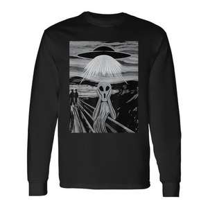 Camiseta de manga larga Alien Schrei Techno Goa Festival Party UFO - Product Image 1