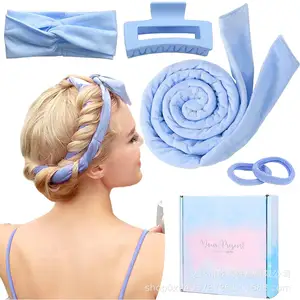 Wholesale Customized Satin Hair Roller No Heat Hair Curler Sets With Box Gift Set for Women