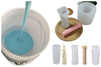 Usine prix de gros bleu couleur rtv2 caoutchouc de silicone liquide faire 3D plâtre carrelage mural moules en caoutchouc de silicone