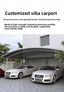 <span class=keywords><strong>Abri</strong></span> <span class=keywords><strong>de</strong></span> voiture moderne en aluminium <span class=keywords><strong>de</strong></span> haute qualité avec toit à pignon fixe, <span class=keywords><strong>abri</strong></span> extérieur imperméable et pare-soleil - Product Image 5