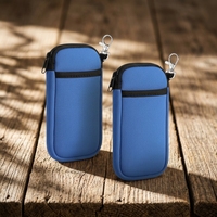 Étui rigide pour lunettes de soleil en néoprène rectangulaire, pochette portable pour lunettes, étanche et résistante aux chutes, avec fermeture éclair, pour lunettes de soleil de 10 pouces et plus