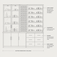 Armoire à vin moderne et écologique sur mesure avec éclairage LED et construction en bois massif pour l'ameublement de la maison