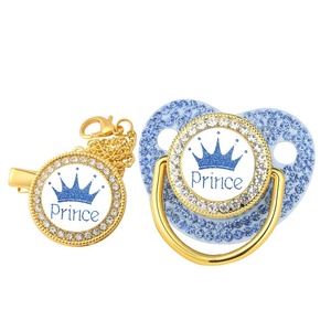 Nuevo Chupete <span class=keywords><strong>con</strong></span> Diseño de Letras, Libre de BPA, Diseño de Corona, Diamante, Princesa/Príncipe, Hecho de Silicona de Grado Alimenticio para Bebés de 6 Meses en Adelante - Product Image 6