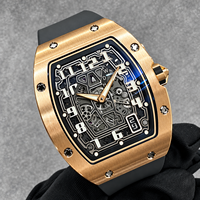 Montre en titane de luxe de la série 6701 en or rose, ultra-fine à 7,8 mm avec cadran lumineux, montre mécanique automatique pour homme