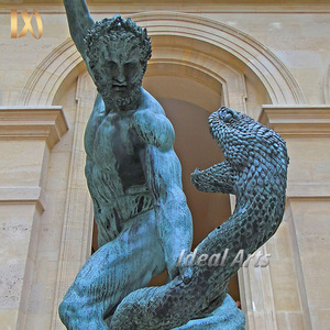 Estatua de bronce de tamaño real para hombre, <span class=keywords><strong>escultura</strong></span> de bronce griego, estatua de serpientes de combate de <span class=keywords><strong>hercules</strong></span> - Product Image 3
