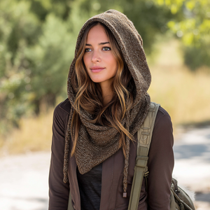 Pañuelo de Invierno 2 en 1, <span class=keywords><strong>capucha</strong></span> y calentador de cuello, <span class=keywords><strong>bufanda</strong></span> de punto perfecta para actividades al aire libre - Product Image 6