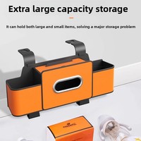 Organisateur de siège arrière de voiture, boîte de rangement en PP avec porte-gobelet multifonctionnel, porte-téléphone, boîte à mouchoirs et compartiment arrière