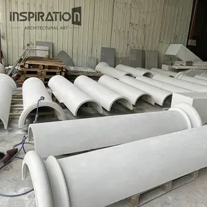 INSpiration GFRC Manufacturer made restaurant project round roman sandstone pillars white fiberglass columns