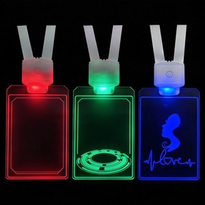 Acrylic Plastic Name Tag Luminous <b>LED</b> Badges Custom Logo Laser Engraving 15 <b>Light</b> Colors Portable Romance Retro for <b>Bars</b> KTVs - Product Image 1
