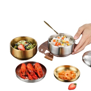 Cuenco para comer de acero inoxidable 304 estilo coreano de doble capa aislado cocina comercial Kimchi cuenco de Metal cuenco de arroz <span class=keywords><strong>restaurante</strong></span> - Product Image 4