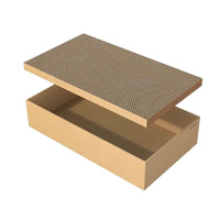 Grattoir et boîte de lit en carton ondulé tout-en-un rechargeable-Grand jouet en carton pour animaux de compagnie