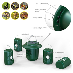 GH-114 Multi-sensore di talpa roditore repellente uccello cervo dispositivo impermeabile senza fili PIR repellente per piccioni solari per azienda agricola - Product Image 2