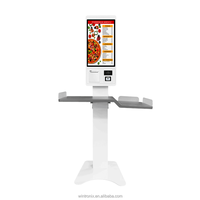 Kiosco de terminales de sistema POS táctil inteligente para interiores de 23,8-32 pulgadas, máquina de pago automático capacitiva, quiosco de pedidos de pago de autoservicio SDK