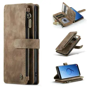 CaseMe Multifunctional Leather Flip Case for Samsung Galaxy S9 Magnet Case Note Book For Samsung S9 Wallet Case