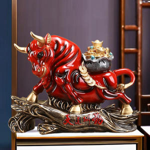 Ornement de vache porte-bonheur, tirelire en résine époxy, décoration artistique pour la maison, salon, bureau du patron, cadeau d'ouverture de bureau - Product Image 1