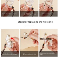 Briquet au kérosène portable et rechargeable avec réservoir transparent, design moderne, fonctions de sécurité pour cigarettes et camping