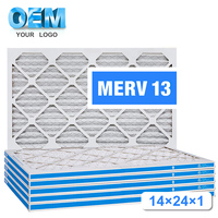 Filtre personnalisé en gros Offre Spéciale 14x24x1 12x24x1 MERV13 Filtre à air plissé HVAC Four à courant alternatif Filtre à air réutilisable
