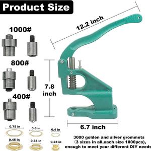 Neues Manuelles Ösenstanzwerkzeug-Set aus Stahl, Ösenpresse-Matrize zum Pressen, Handwerkzeug-Set - Product Image 4