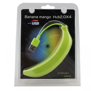 Linda forma de plátano de 4 puertos USB 2,0 HUB <span class=keywords><strong>Mini</strong></span> interfaz OTG Splitter Soporte para regalos con temática de comida de vacaciones Ventas transfronterizas - Product Image 4